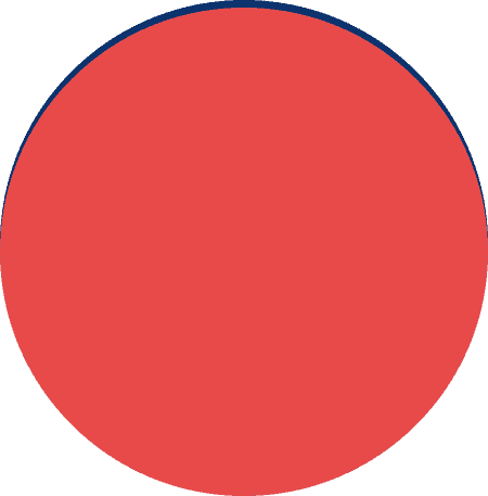 Abstract red background with a dark blue circular outline cutting across the top half of the image.